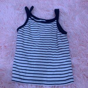 Zara Navy and White Striped Tank Top